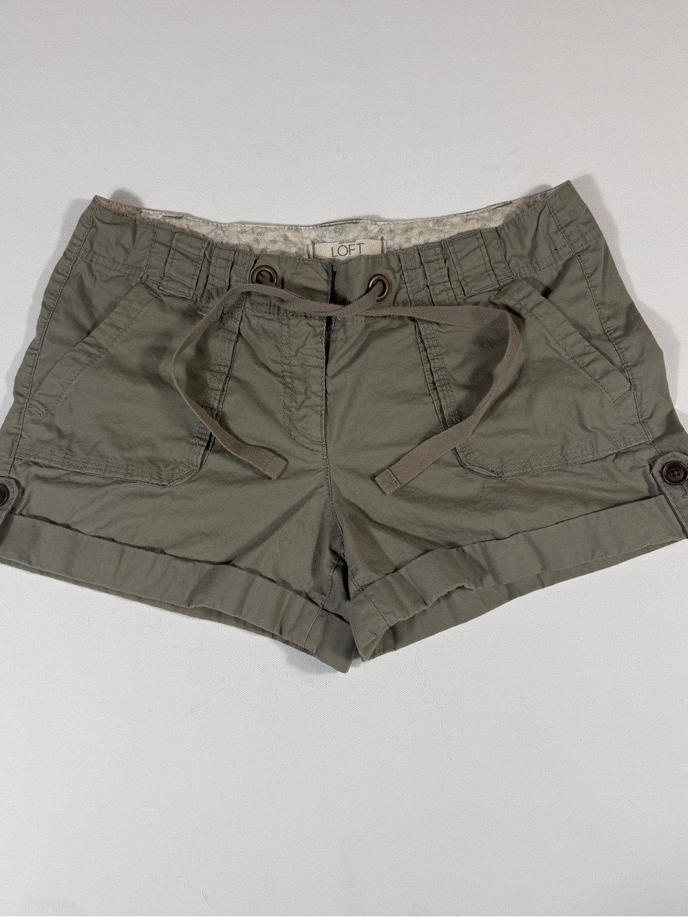 LOFT Olive Green Cargo Drawstring Women's Shorts